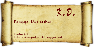 Knapp Darinka névjegykártya